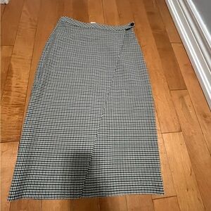 RW&CO. Black and White Checkered Midi Skirt